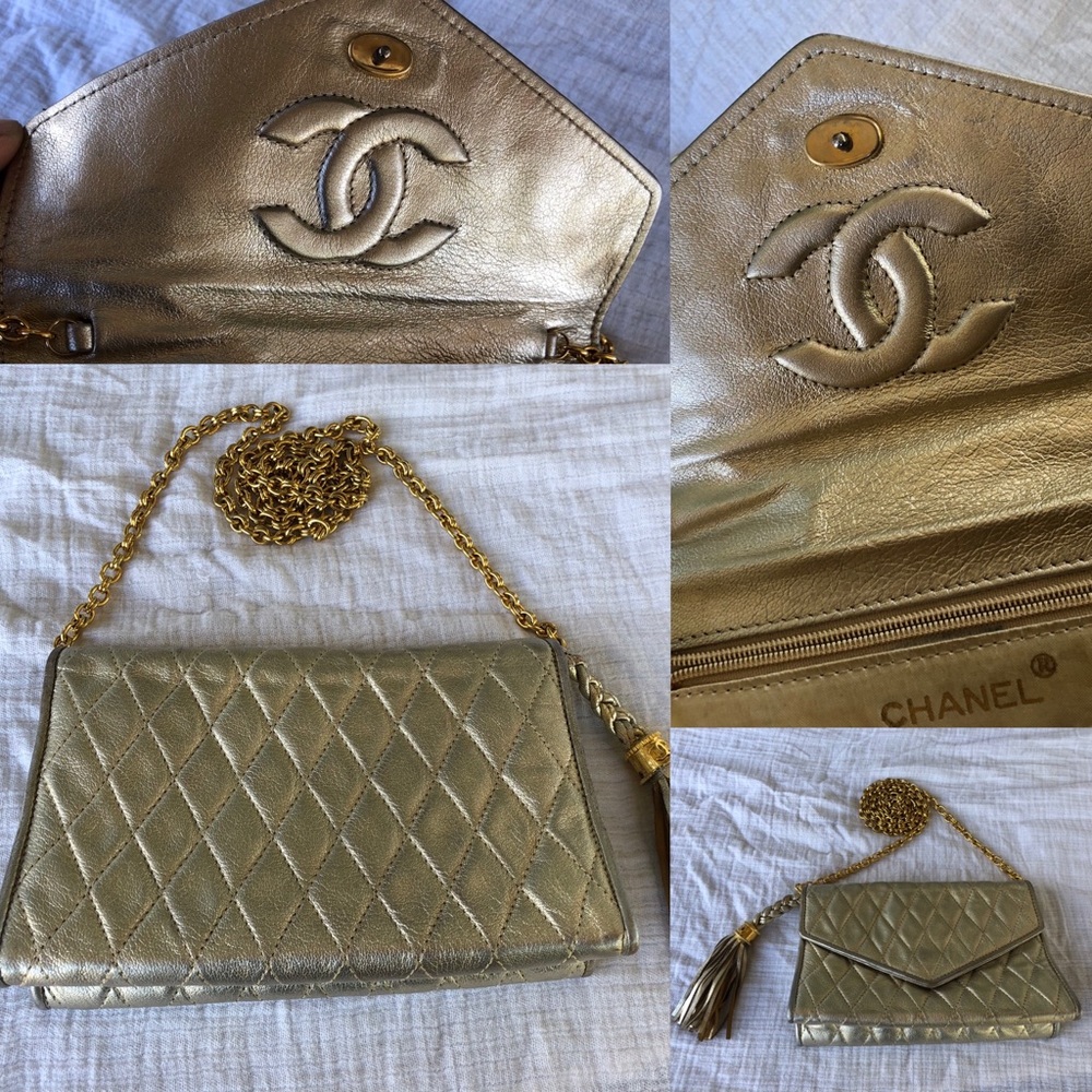 🌟festive Gold metallic Chanel bag - Picture 1 of 8